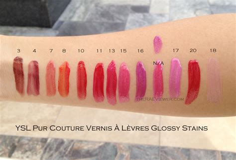 Yves Saint Laurent Glossy Stains & lip swatches